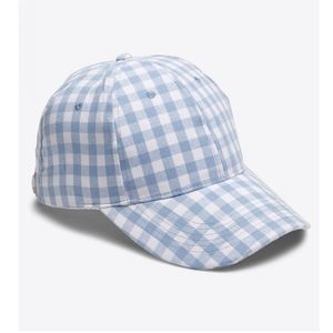 DRAPER JAMES LIGHT BLUE GINGHAM BASEBALL CAP